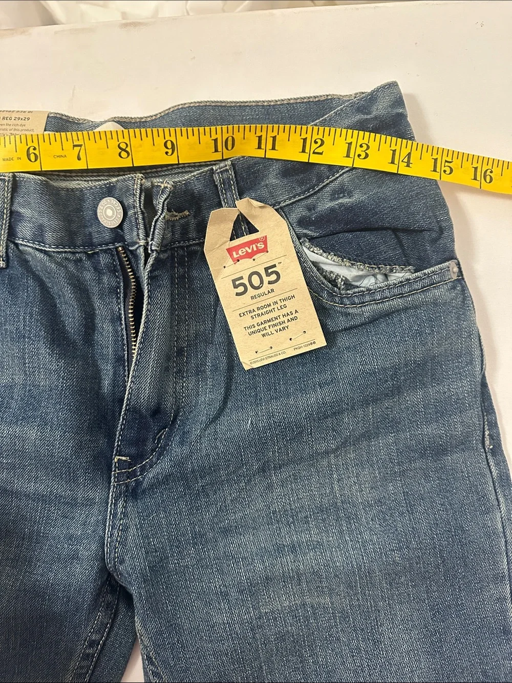 Levi's 505 Straight Leg Jeans in Faded Blue Denim